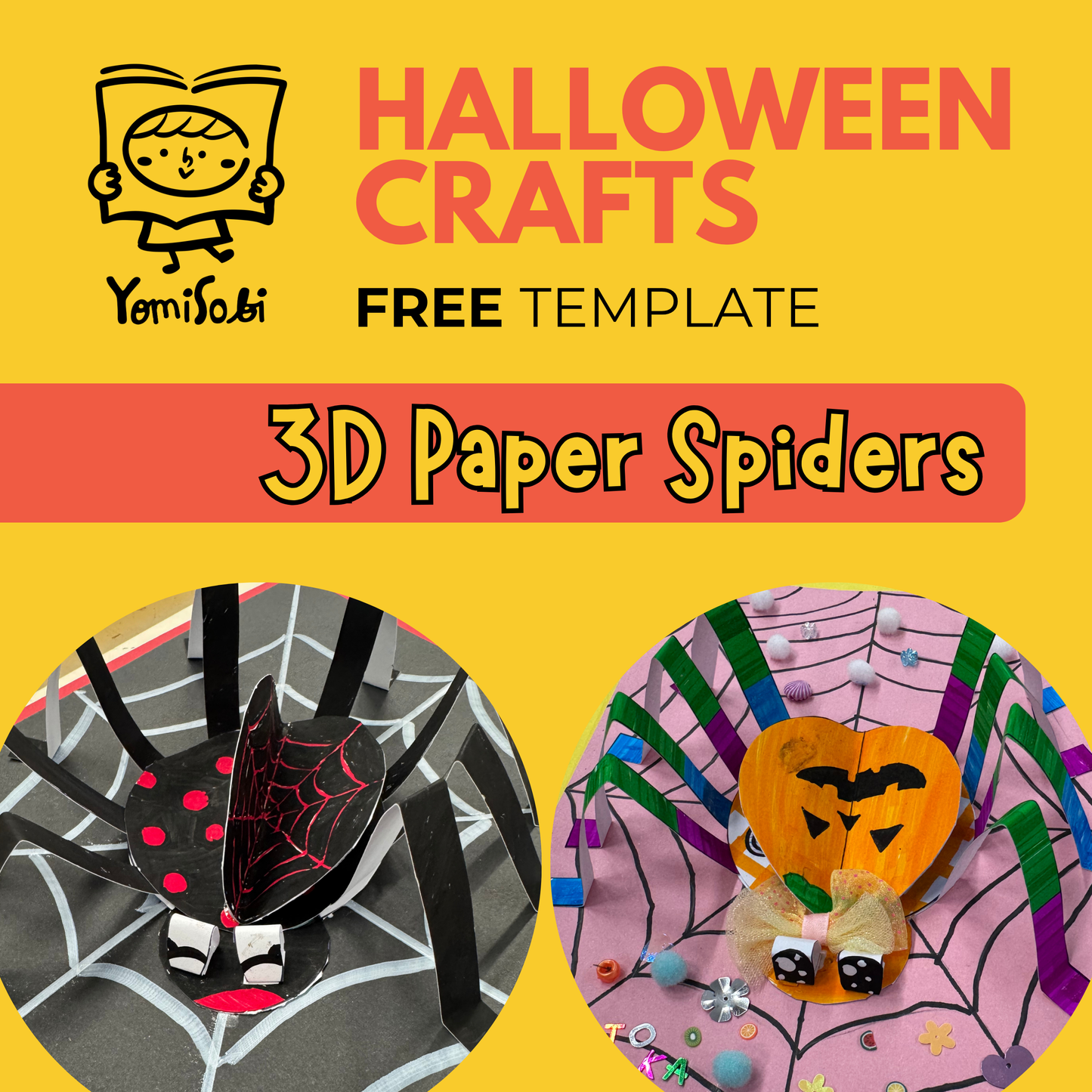 FREE 3D Paper Spider Template